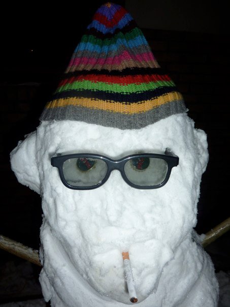 Snowman in the garden.